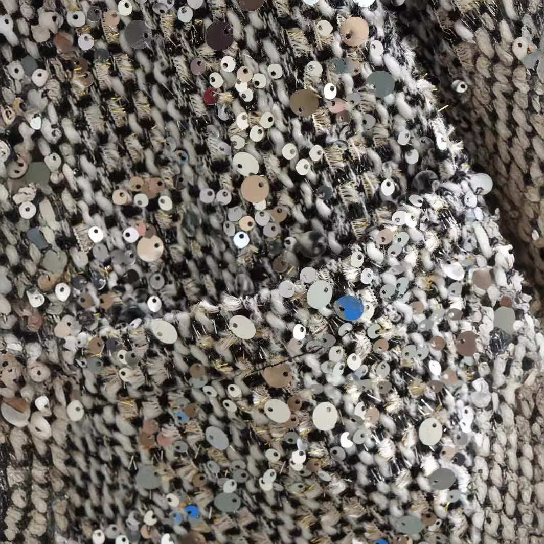 Veste en Laine Tweed avec Sequins – Chic Intemporel au Féminin